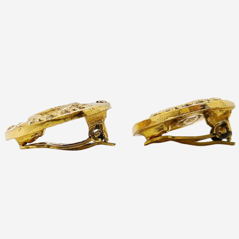 Chanel 24k Gold-Plated Clip-on Earrings - Picture 2 of 9